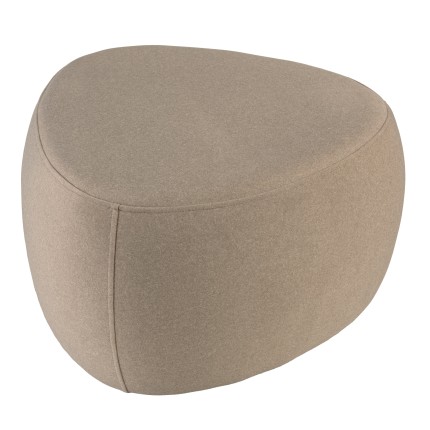 LEOPOLD - Kiezelvormige poef nr. 3 van donkerbeige fluweellook stof LEOPOLD